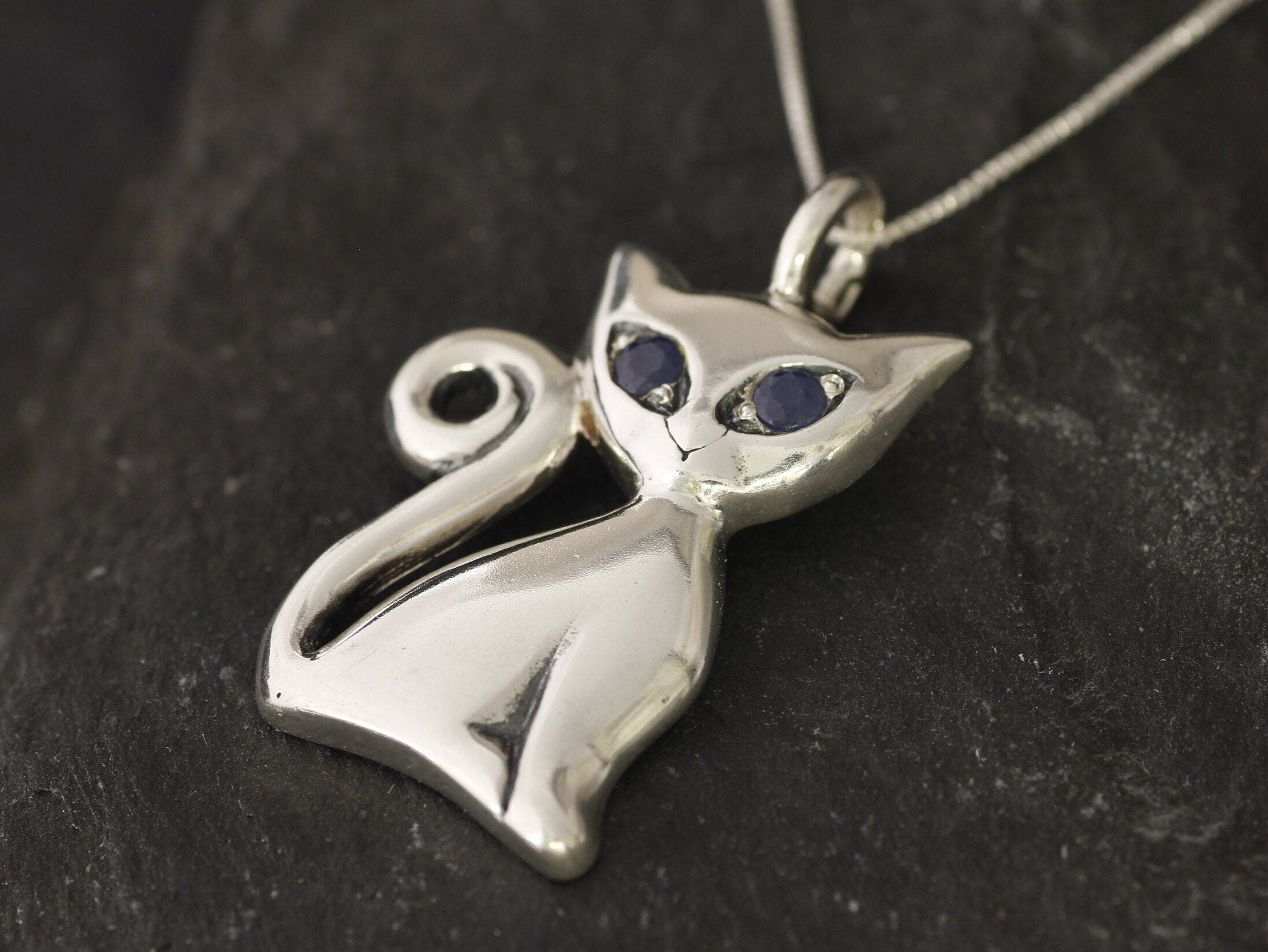 Sterling Silver Cat Lover Pendant - Emeralds International LLC.